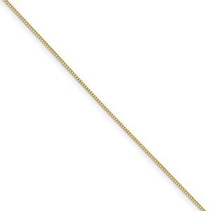 0.7mm, 10k Yellow Gold, Box Chain Necklace, 24 Inch